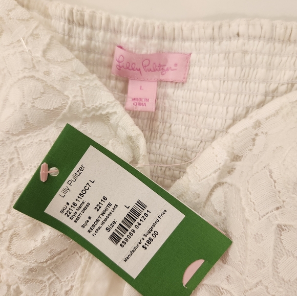 Lilly Pulitzer Brett Dress..White lace strapless dress. New with tags! - Picture 6 of 16